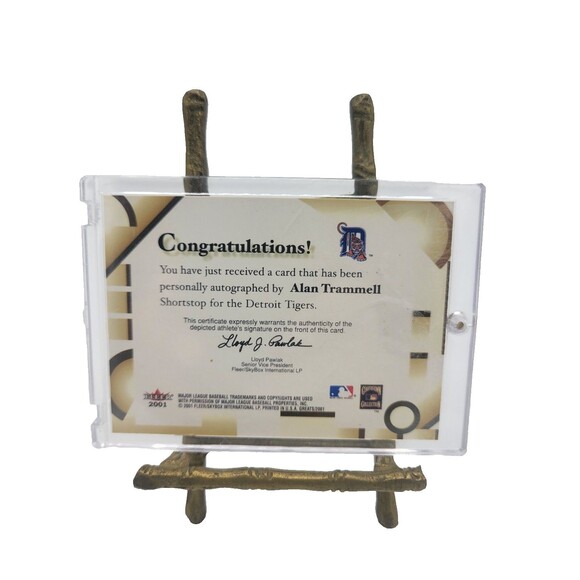 2001 Fleer Greats of the Game - Alan Trammell - Autograph Detroit Tigers - Picture 3 of 3